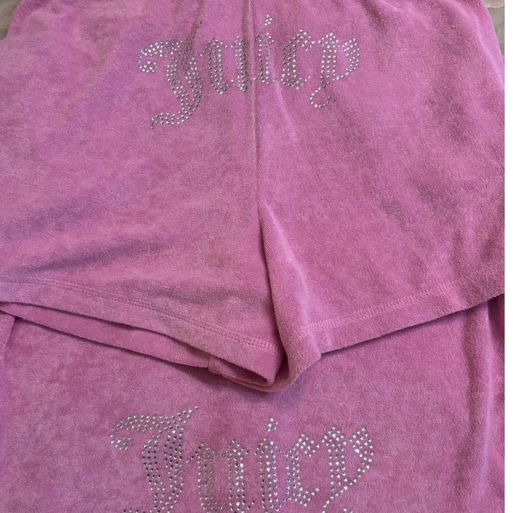 Juicy Couture Short Set Womens Small Dewberry Pink New Velour Rhinestone Y2K